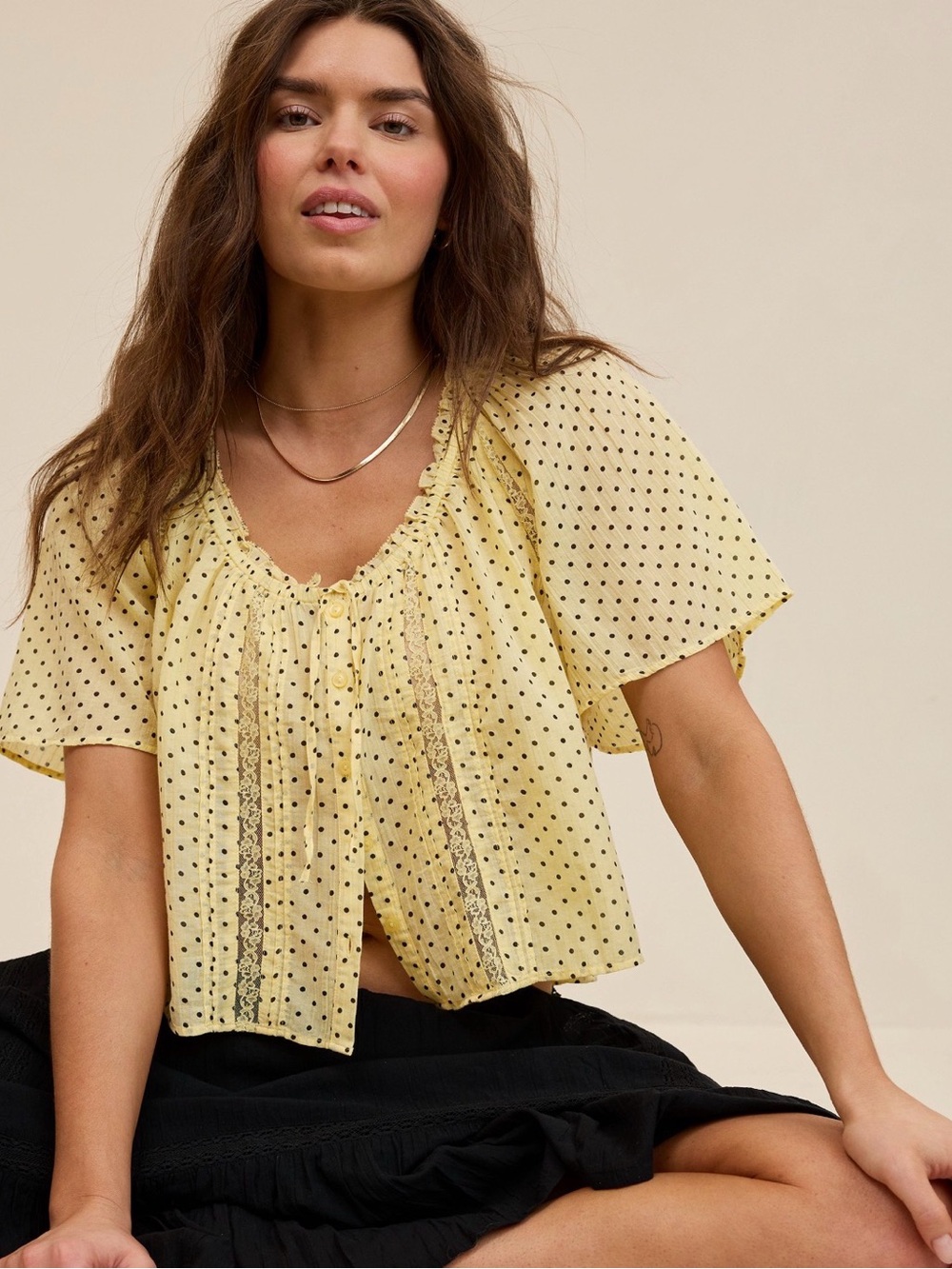 ISO Aerie Woven Button Blouse